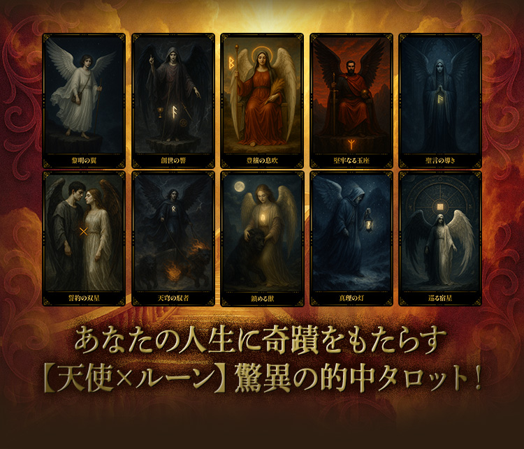 あなたの運命と愛に奇蹟をもたらす【天使×ルーン】驚異の的中タロット!