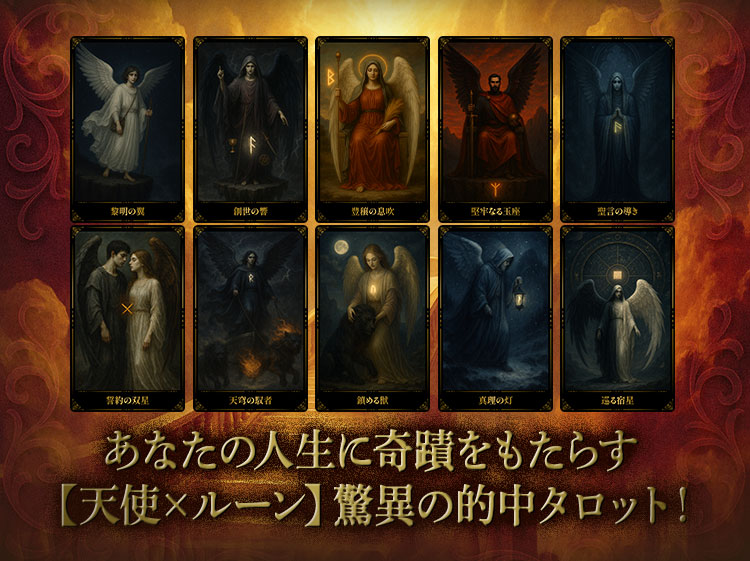 あなたの人生に奇蹟をもたらす【天使×ルーン】驚異の的中タロット!